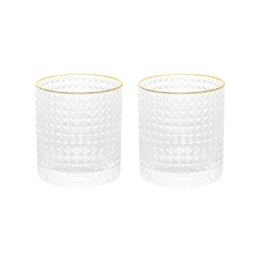 Imagem de Jogo 2 Copos de Whisky Spikes com Borda Dourada - ROJEMAC