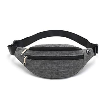 Imagem de Pochete para homens e mulheres – Bolsa de cintura impermeável com alça ajustável para viagens esportivas e corrida (cinza escuro-02)