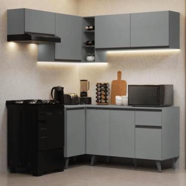 Imagem de Armário de Cozinha Completa de Canto 325cm Cinza Nice Madesa 06, Cinza