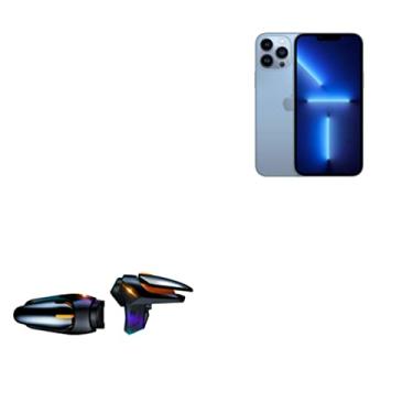 Imagem de Equipamento de jogos para Apple iPhone 13 Pro Max (Equipamento de jogos da BoxWave) - Tela sensível ao toque QuickTrigger Auto, Botões de gatilho Autofire Gaming Mobile FPS para Apple iPhone 13 Pro Max - Preto Jet