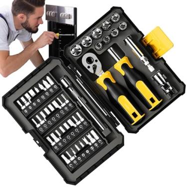 Imagem de Chaves de catraca combinadas, chaves de catraca Conjunto - Ratchet Define a ferramenta de chave para reparo automático - Caixa de armazenamento portátil do kit Spanner para manutenção doméstica, repar