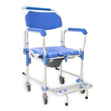 Imagem de Cadeira De Banho Alumínio Dellamed Dobrável e Desmontável Até 150KG D6