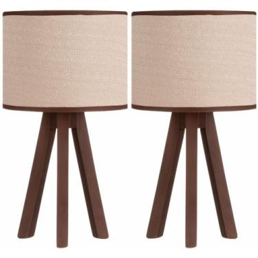 Imagem de Kit 2 Abajur De Mesa Decoração Quarto Casal Sala De Estar Escritorio -