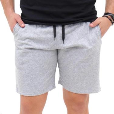 Imagem de Bermuda Moletom Masculina Básica Lisa Confortável  - Techmalhas, Cinza
