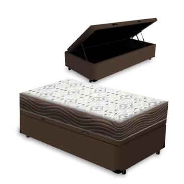 Imagem de Cama Box Baú + Colchão de Espuma D45 - Iso 150 - Ortobom (Marrom, Solteiro 78)