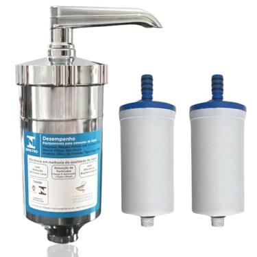 Imagem de Copo Filtro Abs Torneira Cozinha Gourmet Pia + 2 Refil Carvão Ativado