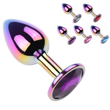 Imagem de Plug Anal Metal Grande Design Único, Tensão, Prazer Intenso, Fácil de Usar Sexo Apimentado [ROXO]