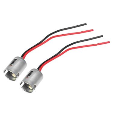 Imagem de A ABSOPRO 1176 BA15D Tomada de lâmpada de carro durável auto lâmpada LED soquete adaptador plugue extensão fio plástico metal prateado (conjunto de 2)