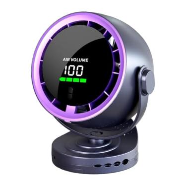Imagem de Bothyi Ventilador de ar ventilador de ar resfriamento digital fã silencioso fã portátil para desktop para mesa de cozinha em casa Desktop de viagem, Roxo