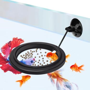 Imagem de DaToo Anel de alimentação de peixe pequeno redondo mini alimentador de aquário com ventosa forte flutuante para peixes Betta Goldfish Guppy