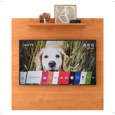 Imagem de Painel Star Tv 32 Polegadas Prateleira Superior Inferior 90x90 Decoração Multiuso Sala Estar Quarto Recepção Cinamomo - Lojas rpm