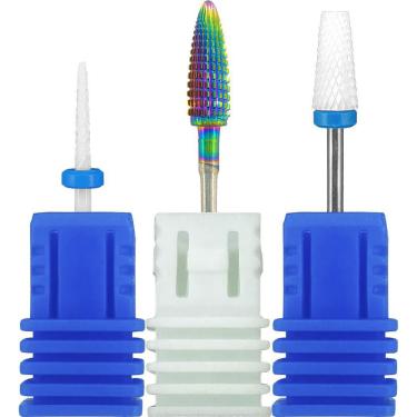 Imagem de Kit 1 Broca Tungstênio 2 Cerâmica Lixa Elétrica Unha Gel