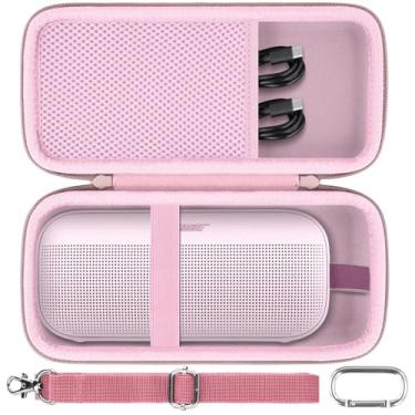 Imagem de co2CREA Capa de viagem rígida de substituição para alto-falante portátil Bose SoundLink Flex 2ª geração/Bose SoundLink Flex Bluetooth (capa rosa petal)