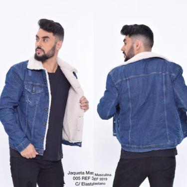 Imagem de Jaqueta Masculina Jeans Com Pelinhos Forrada Pelúcia Premium - 23 Grau