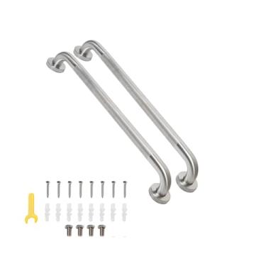 Imagem de Barra de apoio para chuveiro de 61 cm, alça de barra de apoio para banheiro com aderência serrilhada antiderrapante, barra de equilíbrio de banho de aço inoxidável, suporte de barra de segurança de