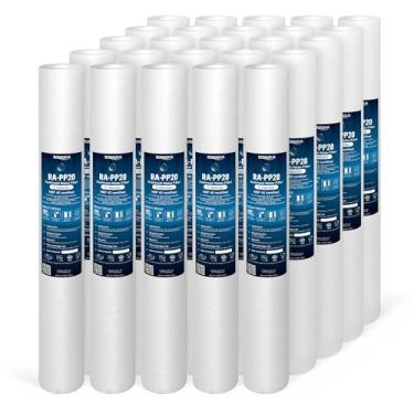 Imagem de Ronaqua Cartucho de filtro de água de sedimento padrão 50,8 cm x 6,3 cm, certificado NSF, filtragem de 4 camadas para sistemas de casa inteira de 50,8 x 6,3 cm, compatível com FPMB5-20, SDC-25-2005/4