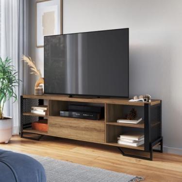 Imagem de Rack para TV até 50' Industrial Telado 183 cm P1017 Mel Preto