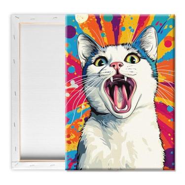 Imagem de Pavemlo Framed Paint by Numbers Kit for Adults Cat Animal – 8x12inch Small Color by Numbers for Adults Canvas for Painting, Beginner-Friendly Art Kit, Perfect for Home Décor & Creative Gifts c4