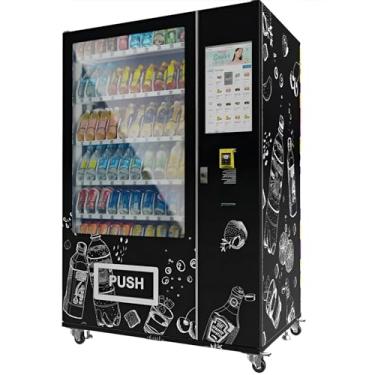 Imagem de Máquina de venda automática combinada com controle de temperatura de zona dupla, lanche e bebida fria com tela sensível ao toque de 53 cm, com disponibilidade de design personalizado (apenas bebidas)