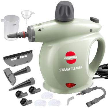 Imagem de Outspurge Handheld Steam Cleaner, Pressurized Multi-Surface Steam Shot with 13 Accessories, Safety Lock, Steamer for Cleaning Floor, Upholstery, Grout, Windows, Couch and Car, Green
