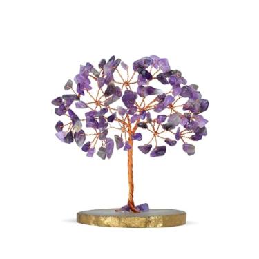 Imagem de YATSKIA Cristais de ametista - árvore de quartzo de pedra preciosa e cristal - decoração roxa - decoração de casa e escritório - árvore de dinheiro da boa sorte - presente de inauguração de casa