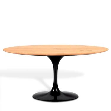 Imagem de Mesa Saarinen Oval Freijó 244x137cm - Base Preta