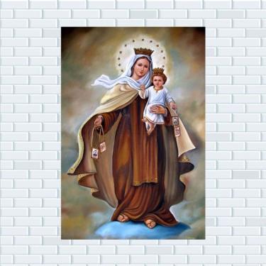 Imagem de Placa Decorativa Mdf Nossa Senhora Do Escapulário Tamanho 20x27cm