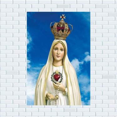 Imagem de Placa Decorativa Mdf Nossa Senhora De Fátima Tamanho 20x27cm