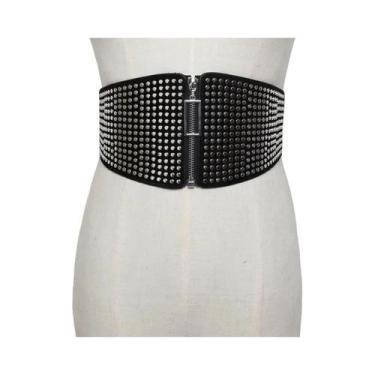 Imagem de Cinto Corset Elástico Largo Com Rebites Estilo Gótico Punk plus Size P