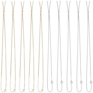 Imagem de SUNNYCLUE 1 caixa, pacote com 10 unidades, corrente deslizante de ouro de 52 cm, corrente ajustável, faça você mesmo, aço inoxidável 304, ouro, prata, lagosta, fechos de garra de lagosta, para adultos