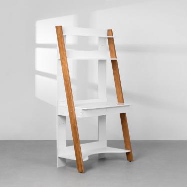 Imagem de Escrivaninha com Estante Noah Nozes e Branco Fosco – 95cm