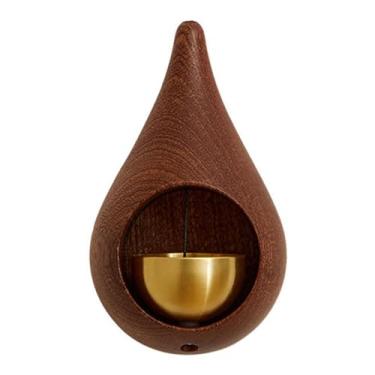 Imagem de Ioensy Sino de lojista para abertura de porta, sino de vento de boas-vindas, campainha de porta decorativa, campainha de madeira para casa, celeiro, cafés, Marrom Escuro