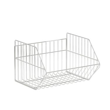 Imagem de Prateleira de metal em pé, cesta de armazenamento de arame com rodas, sapateiras dobráveis, suéteres de roupas, sapatos, bolsas, organizador para cozinha, garagem, despensa, varanda (apenas cesta de 1