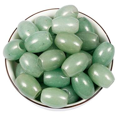 Imagem de Nupuyai — Contas largas de pedra grande para fabricação de joias, pacote com 30, contas europeias de rondelle polidas para berloques, Green Aventurine, 16x12(mm), 30