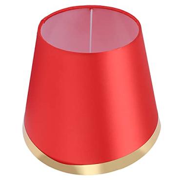 Imagem de Douqifei abajur estilo europeu, abajur de ferro decorativo, barril de tecido para lâmpadas e27, lâmpada de mesa, luz de chão (PX134 red)