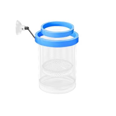 Imagem de Caixa de criador de atualização para aquário de plástico flutuante malha isolamento incubadora incubadora câmara de reprodução de aquário azul pequeno