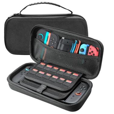 Imagem de TUCANA Bolsa De Transporte Compatível Com Nintendo Switch 2 (2025), Bolsos Rígidos Portáteis Para Viagem E 24 Cartuchos Jogos Acessórios