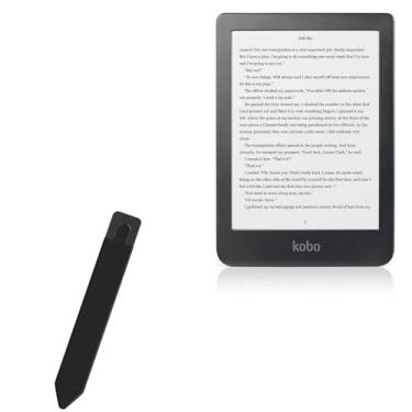 Imagem de Bolsa Stylus BoxWave compatível com Kobo Clara HD (bolsa Stylus da BoxWave) - Stylus PortaPouch, porta-Stylus Portátil, autoadesivo para Kobo Clara HD - Preto Jet