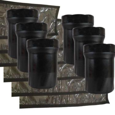 Imagem de Kit 6 Potes GRANDES E 6 Organizadores Militar Pretos - Braspol