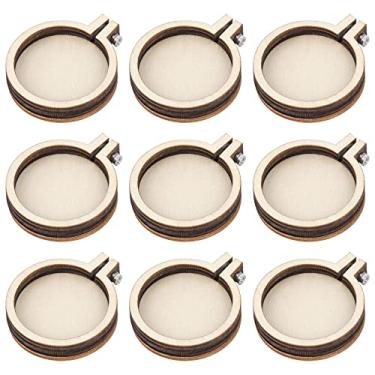 Imagem de Framendino Pacote Com 10 Mini Bastidor Redondo De Bordado, Anel Madeira Para Moldura Pingente Faça Você Mesmo