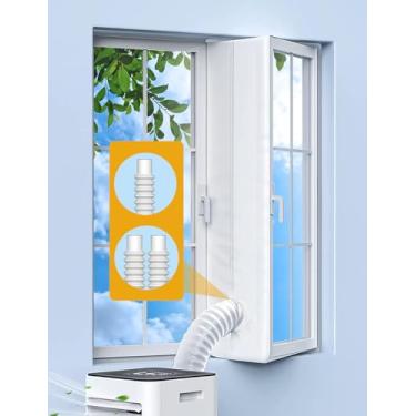 Imagem de IKSTAR Kit De Vedação Janela Portátil 300 Cm (118") Para Janelas Claraboia Manivela Batente, O Mais Novo Ventilação Com Isolamento À Prova D'Água Design Zíper Flexível Condicionadores Ar Mangueira S