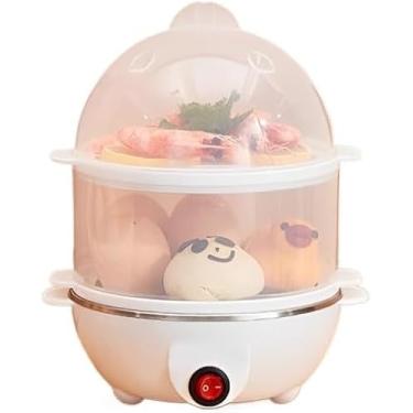 Imagem de Cozedor de Ovos Elétrico 110V Multifuncional - Para Ovos, Milho e Leite a Vapor | Rápido e Tripla Camada(COZEDOR 2 ANDARES)