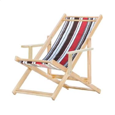 Imagem de Espreguiçadeira Dobrável para Piscina ou Varanda - Madeira Maciça, Com