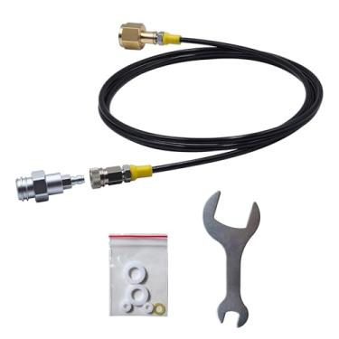 Imagem de Aopkeo Adaptador externo para estação de enchimento de máquina de água com gás e kit de mangueira de 98 polegadas com conector de desconexão rápida TR21-4