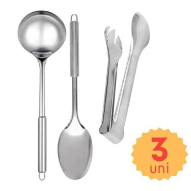 Imagem de Kit de Utensílios de Cozinha Prático 5 pçs Colher concha Escumadeira P
