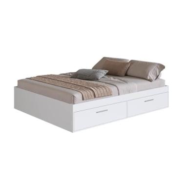 Imagem de Cama Casal Queen com 4 Portas Basculantes Ct1160 200x160cm Branco - Art In Móveis