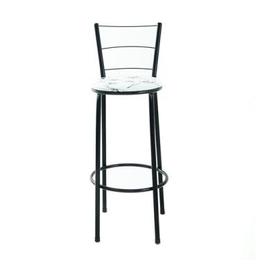 Imagem de Cadeira alta três arames para Cozinha Bar Bancada Gourmet (PRETO FLORIDO)