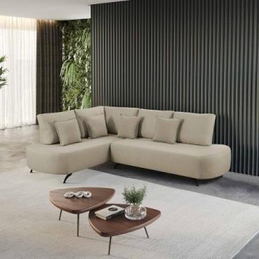 Imagem de Sofá de Canto Orgânico 5 Lugares Para Sala de Estar Curva LD 2,61m Lin