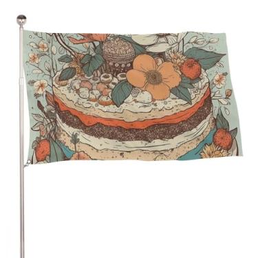 Imagem de Bandeiras de 89 x 150 cm, bandeira dupla face, bandeiras de jardim de boas-vindas com ilhoses de latão desenhadas à mão, sobremesa, bandeira, decorações para casamento, férias, decoração externa