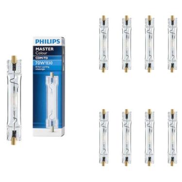 Imagem de 9 Lâmpada Palito 70w Vapor Metálico Philips 3000k RX7S 94v